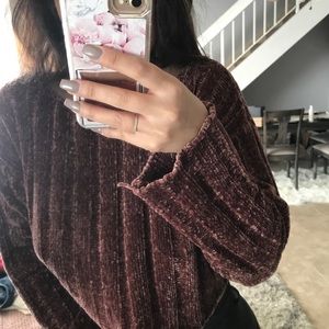 F21 chenille mauve sweater